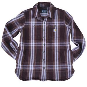 Carhartt Loose Fit heavyweight Twill plaid shacket size XS